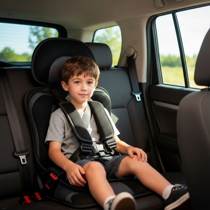 Opvouwbare Kinderzitverhoger voor de Auto – Draagbaar en Veilig Boosterzitje met 5-Punts Harnas voor Kinderen van 0-14 Jaar, Wasbare Hoes