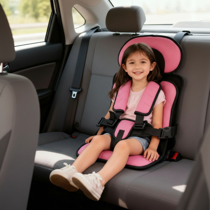 Opvouwbare Kinderzitverhoger voor de Auto – Draagbaar en Veilig Boosterzitje met 5-Punts Harnas voor Kinderen van 0-14 Jaar, Wasbare Hoes