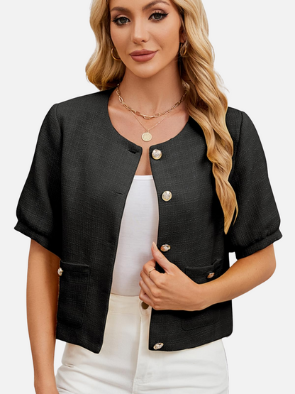 Dames Cropped Jasje Tweed Stijlvol