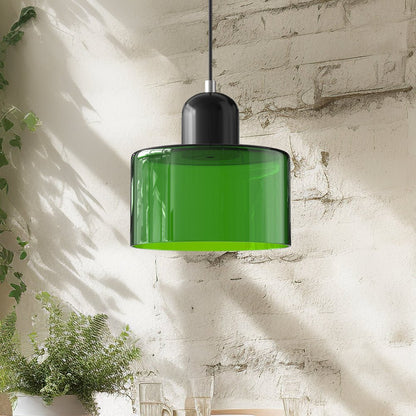 Glazen Hanglamp Bauhaus-Stijl Handgeweven Afwerking Eetkamer Woonkamer