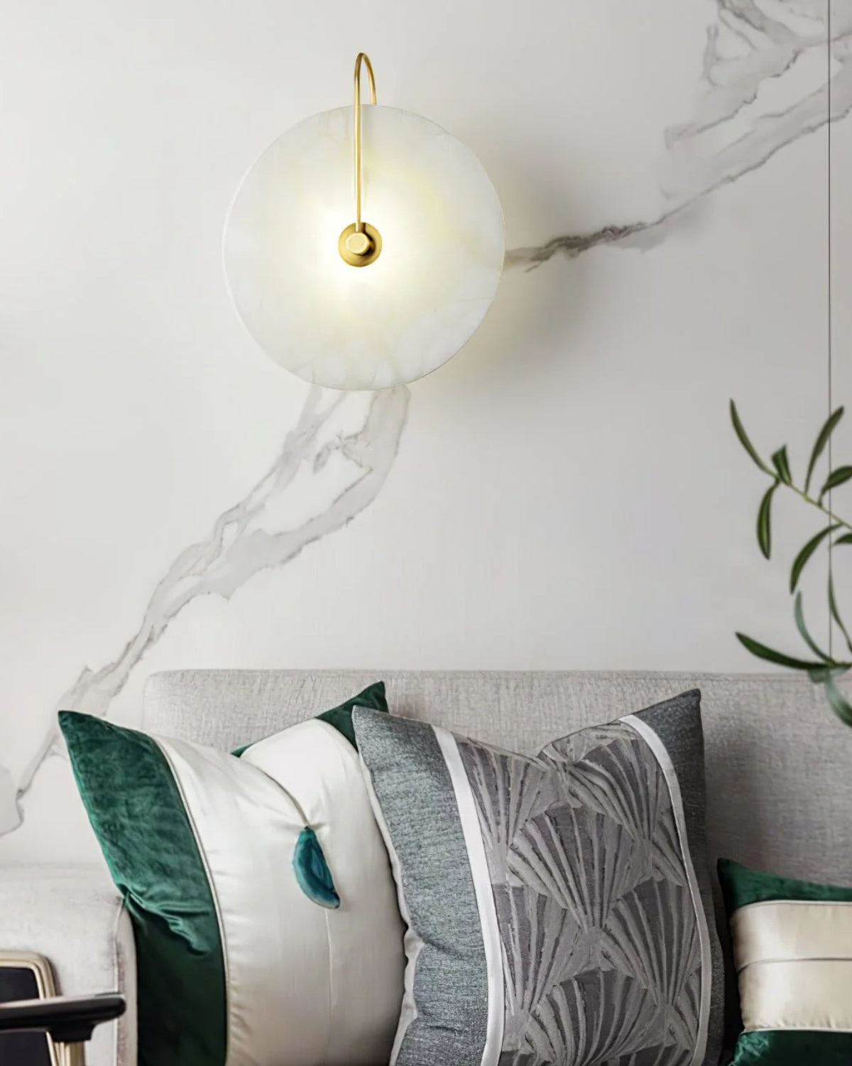 Ronde LED Wandlamp Acrylaat 20-25cm Zwart Goud Warm Licht Slaapkamer Hal