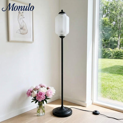 Decoratieve Glazen Pompoen Vloerlamp Retro Organische Stijl Woonkamer Staande Lamp