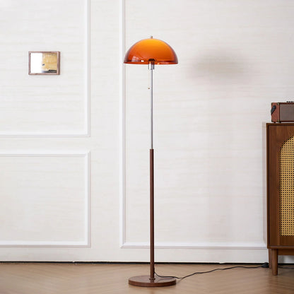 Tavino vloerlamp hout metaal amber woonkamer leeslamp retro design sfeerverlichting moderne staande lamp