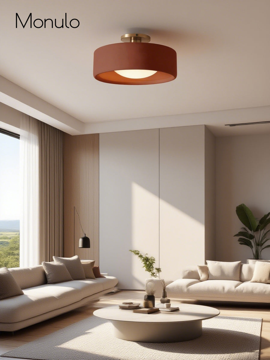 Porseleinen Plafondlamp met Strakke Montage – Moderne Lage Profiellamp Keramiek Opbouwverlichting