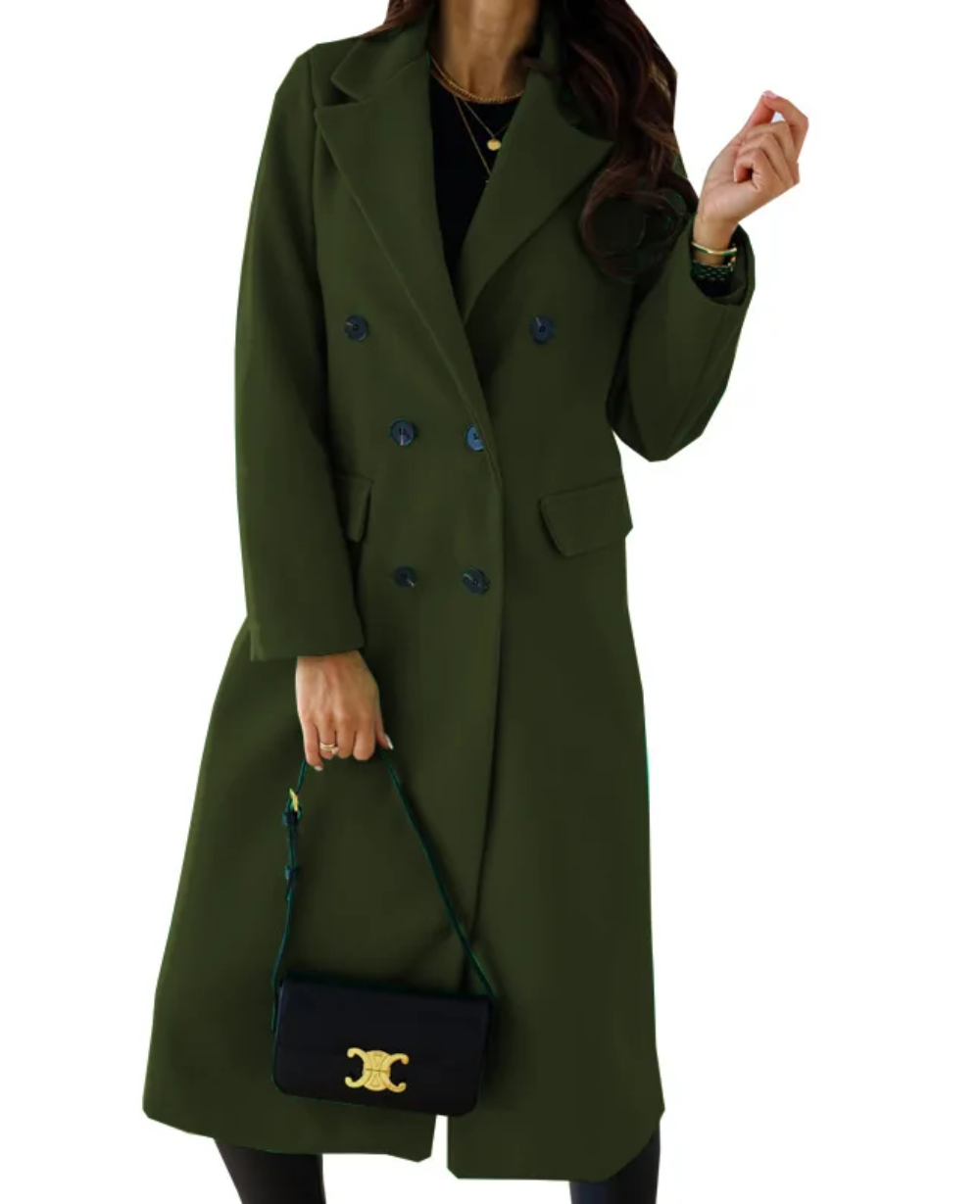 Dames Trenchcoat Lange Warme Herfst Winter Coat