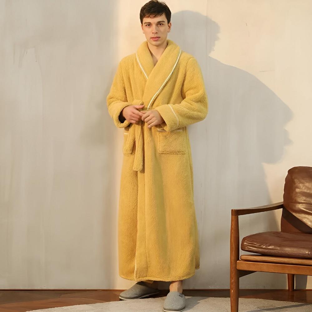 Sherpa Coral Fleece Badjas met Shawlkraag Unisex Loungewear Comfortabel Huis Huispak Zachte Fleece Ochtendjas