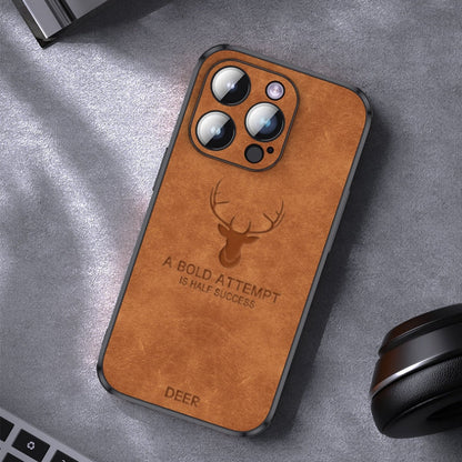 Luxe Wildleren iPhone Hoes Zwart Bruin Donkergroen Lichtblauw Beschermhoes met Shockabsorptie Camerabescherming