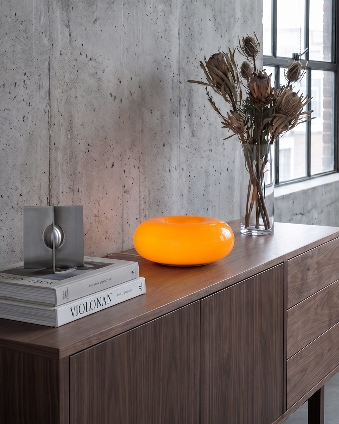 NARA Sculptural Donut Lamp met 3 Kleurtemperaturen – Dimbare Glazen Tafellamp Bauhaus Design Touch Control Wandmonteerbaar Ambient Lighting