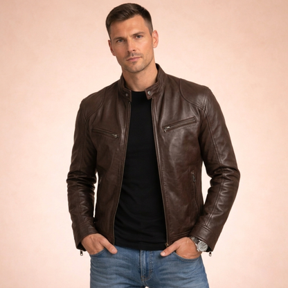 Leren Jack Tijdloos Elegant Mannen Jassen