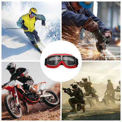 Retro Motorgoggles met Beschermglazen en Verstelbare Band