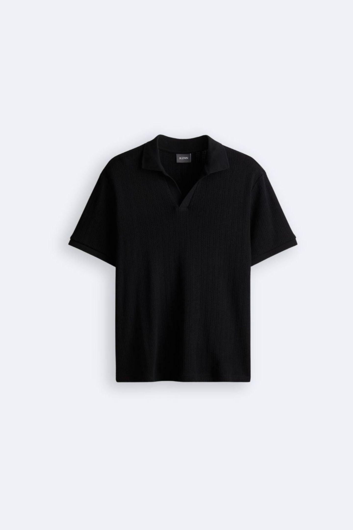Klassiek Gebreid Poloshirt Elegante Stijl