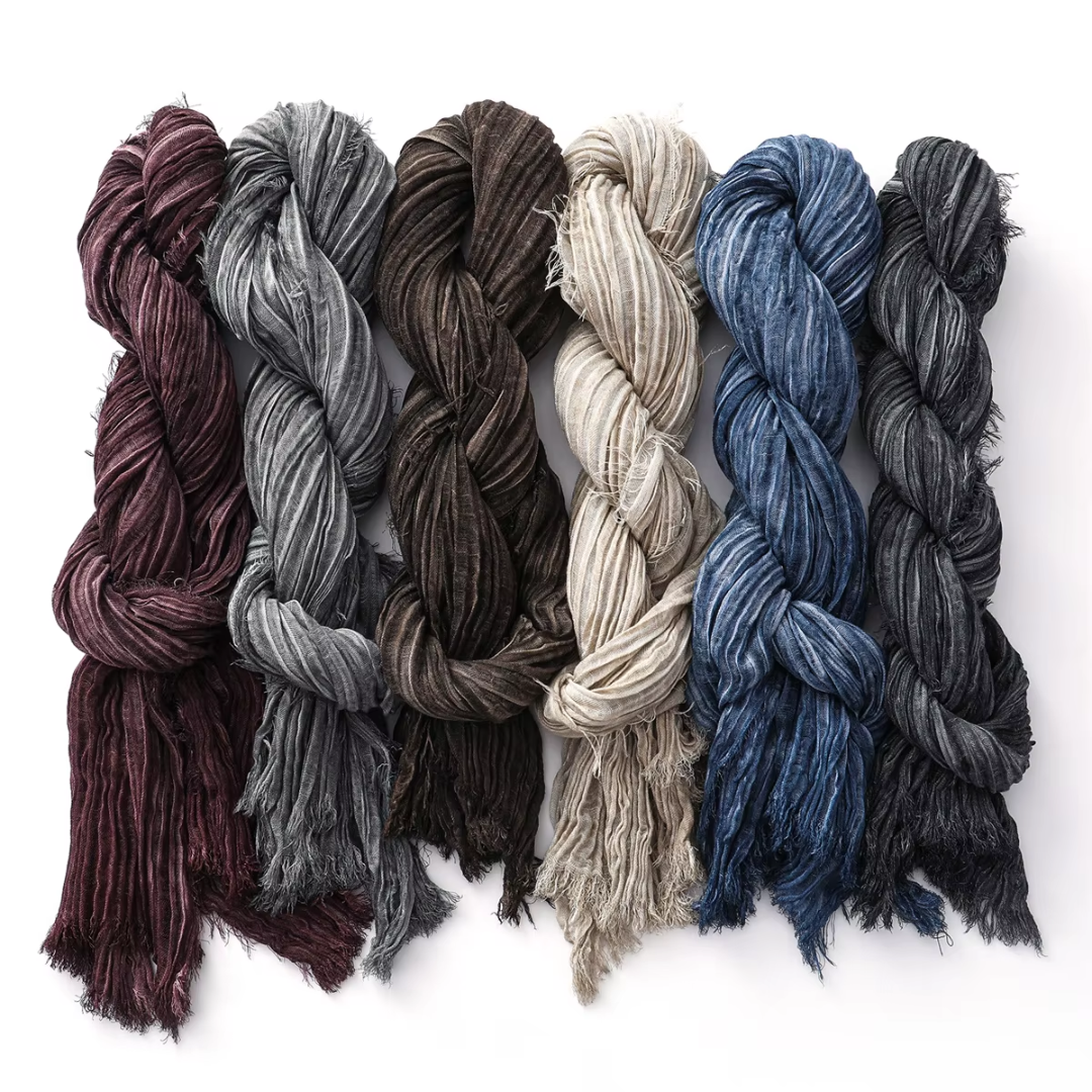 Katoenen Sjaal met Textuur - Linnen Look