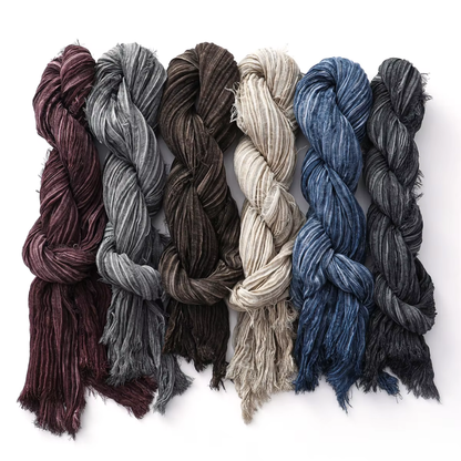 Katoenen Sjaal met Textuur - Linnen Look