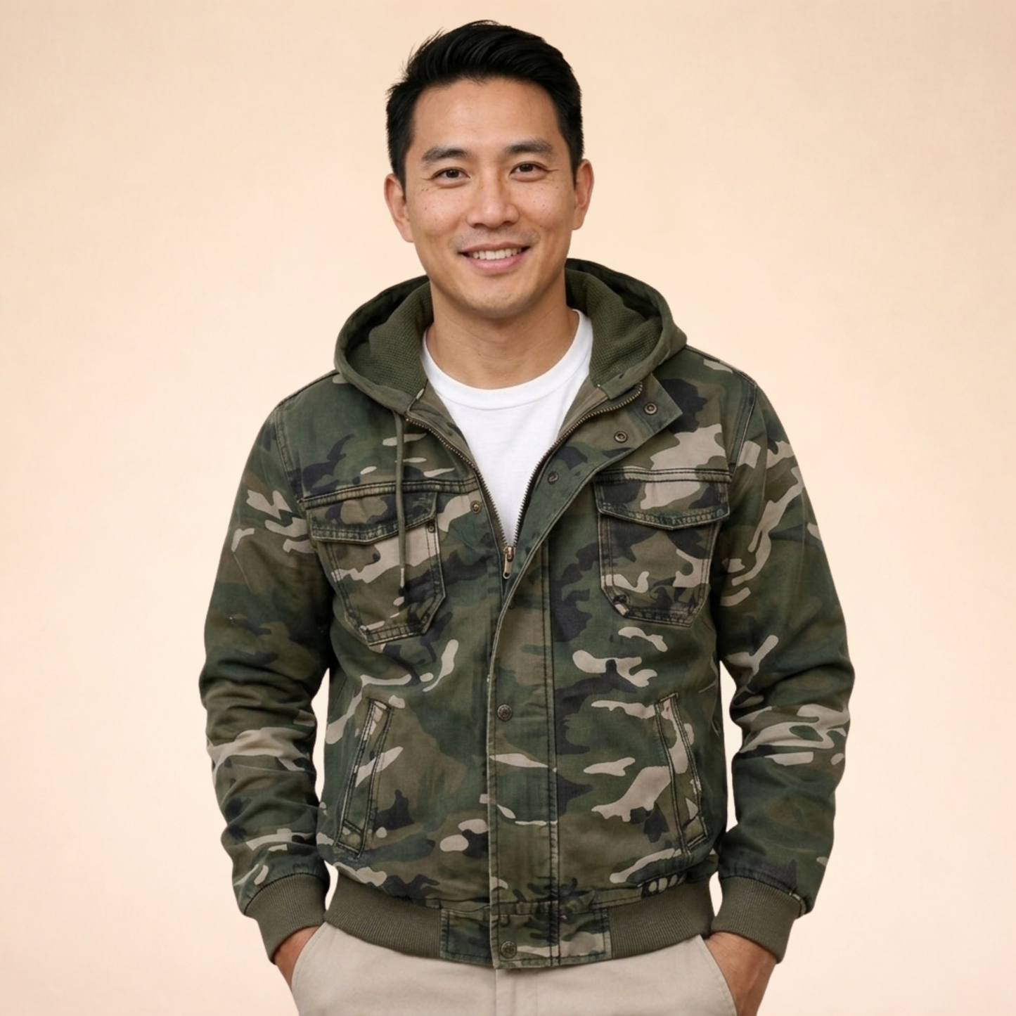 Camouflage Cargojack Functioneel en Stijlvol voor Mannen