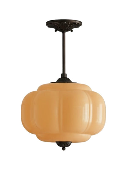 Vintage Melkglas Plafondlamp Geschulpt Rand Wit Roze Groen Blauw Helder Mat Glas Semi-Flush Hanglamp Messing Zwart Finish