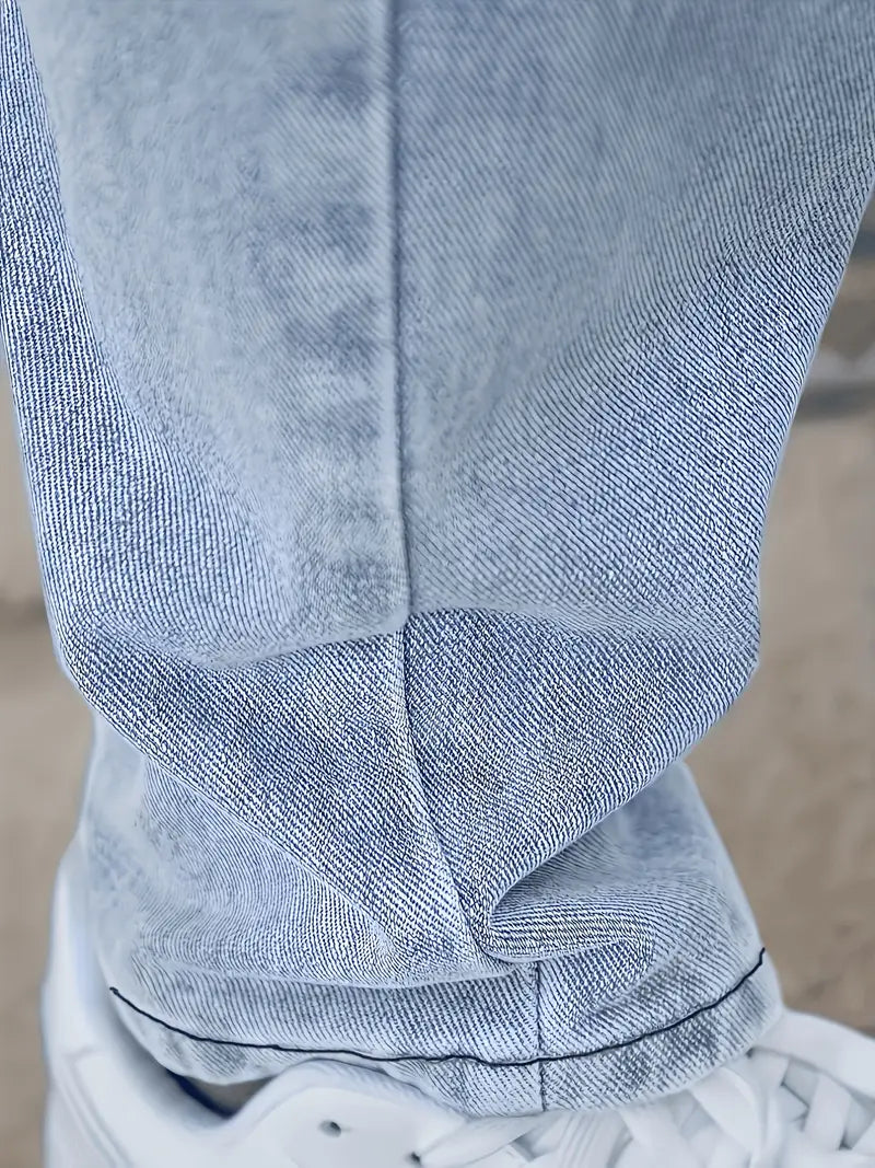 Heren Jeans Broek Losse Zittende Pasvorm Comfortabel