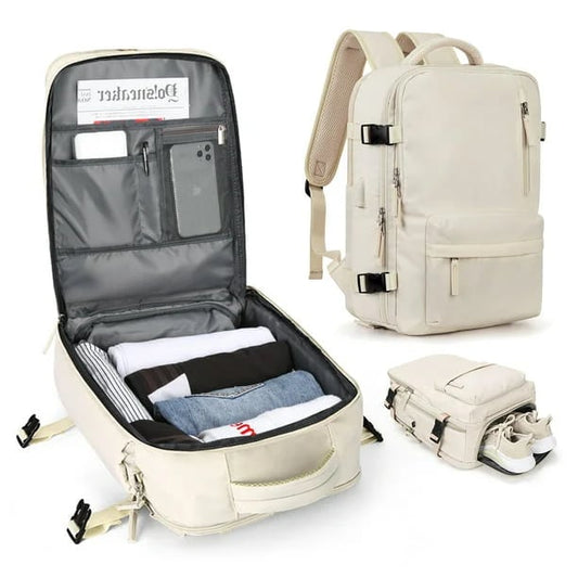 Waterdichte Dames Reistas 35L Multifunctionele Wandelrugzak met USB-Poort en Anti-Diefstal