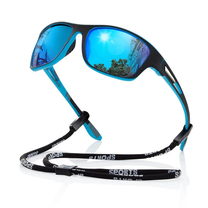 Sportieve Gepolariseerde Zonnebril – UV400 Bescherming – Wrap-Around Design voor Fietsen, Hardlopen & Outdoor Activiteiten | Lichtgewicht Anti-Reflectie Brillen
