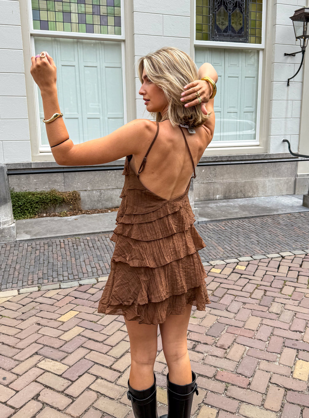 Zomerjurk Dames Asymmetrisch Ruches Korte Jurk Casual
