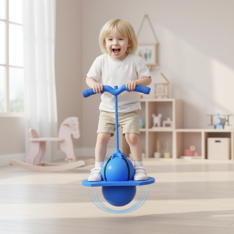 Balansbal met Handvatten voor Kinderen en Volwassenen - Springbal met Antislip Platform voor Coördinatieoefeningen en Evenwichtstraining