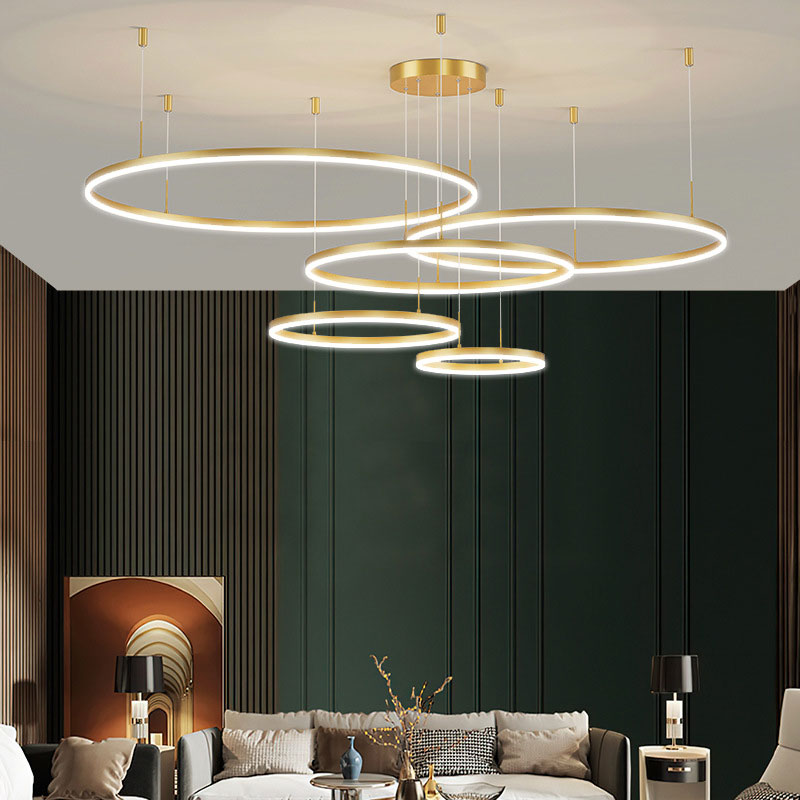 Hanglamp Ring Led Rond Metaal Zwart Goud Koffie Dimbaar Woonkamer Slaapkamer Eetkamer