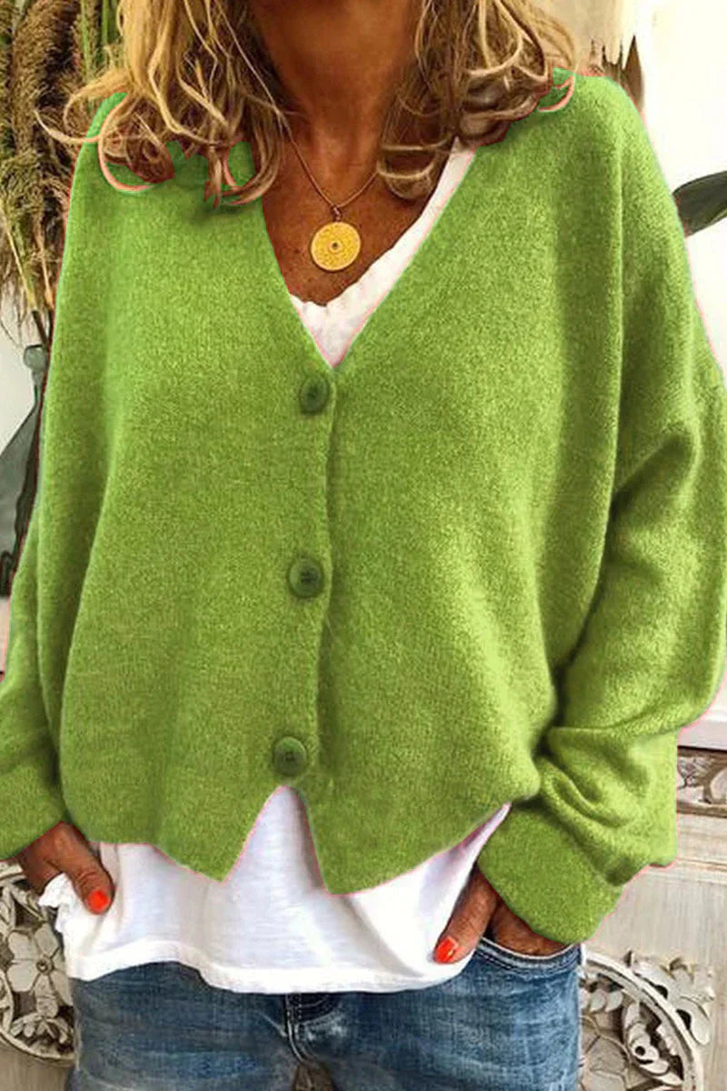 Dames Cardigan Gebreid Warm Comfortabel Klassiek