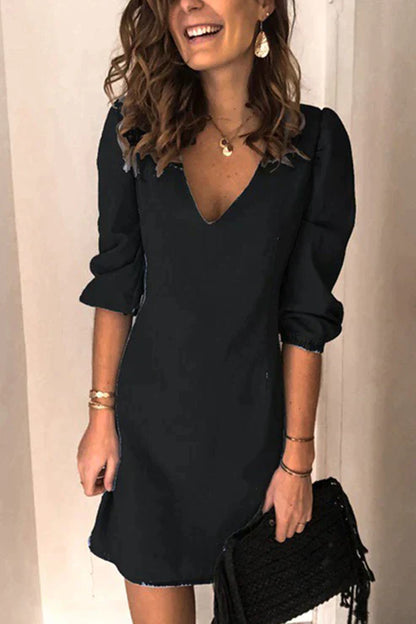 Vrouwelijke Zomerkleed Jurk met V-Hals Casual Korte Stijl