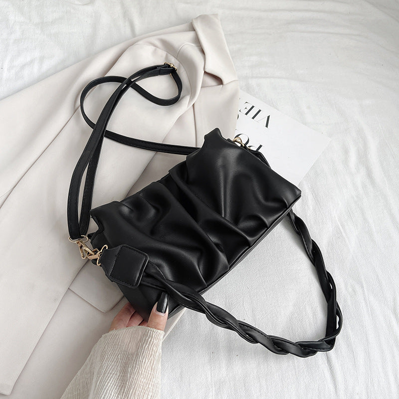 Dames Schoudertas Dubbele Riem Trendy Design Leer