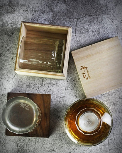 Japans Whiskeyglas Kristal met Houten Giftbox 200-300ml Handgeblazen Vakmanschap Premium Drinkglas voor Whisky Bourbon Spirits Collector Edition