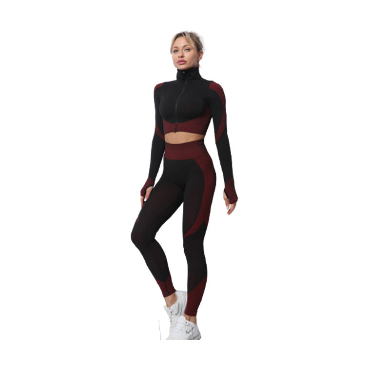 Dames Sportset: Yoga Legging, Croptop en Windvest