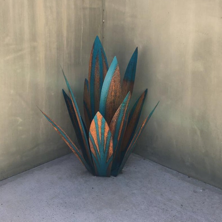 Metalen agave tuinbeeld van roestvrij staal voor tuin, terras en interieurdecoratie