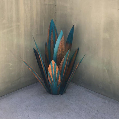 Metalen Agave Tuindecoratie met Grondpin Weerbestendig Tuinornament voor Terras Tuin en Entree Robuuste Buitendecoratie Diverse Kleuren en Maten