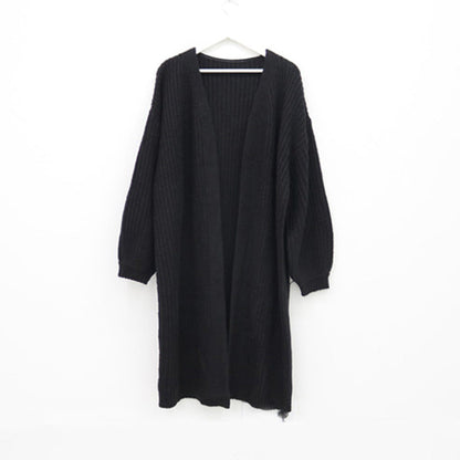 Dames Vest Gebreid met Pofmouwen Lang Elegante Stijl