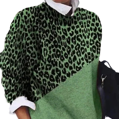 Dames Trui Luipaardprint Gevoerd Warm en Stijlvol