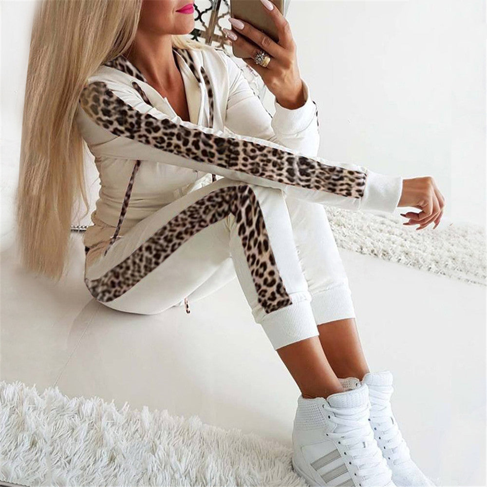 Dames Joggingpak Luipaard Print Tweedelig met Capuchon - StudioMarella