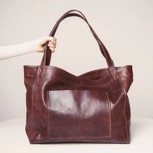 Grote Leren Dames Tote Tas Faux Leer Shopper