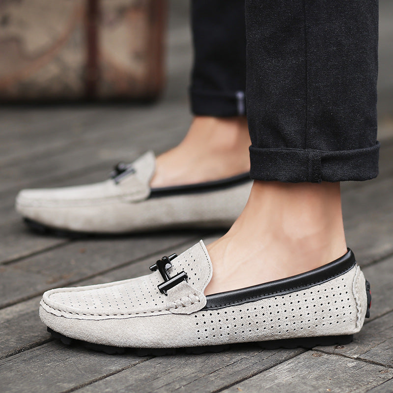 Lederen Herenschoenen Loafers Comfortabel Ademend