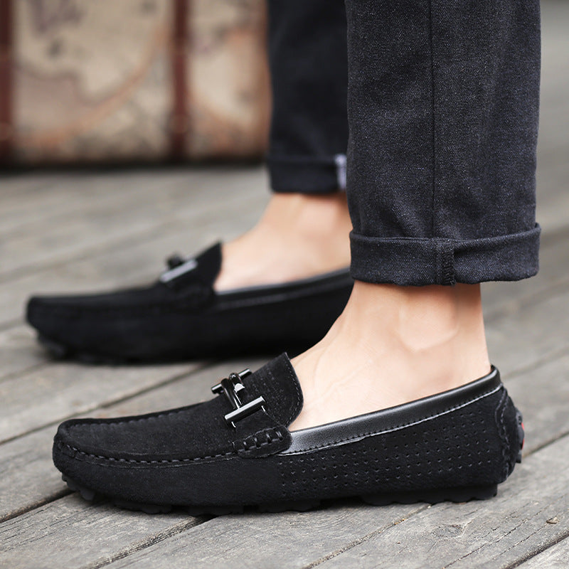 Lederen Herenschoenen Loafers Comfortabel Ademend - StudioMarella