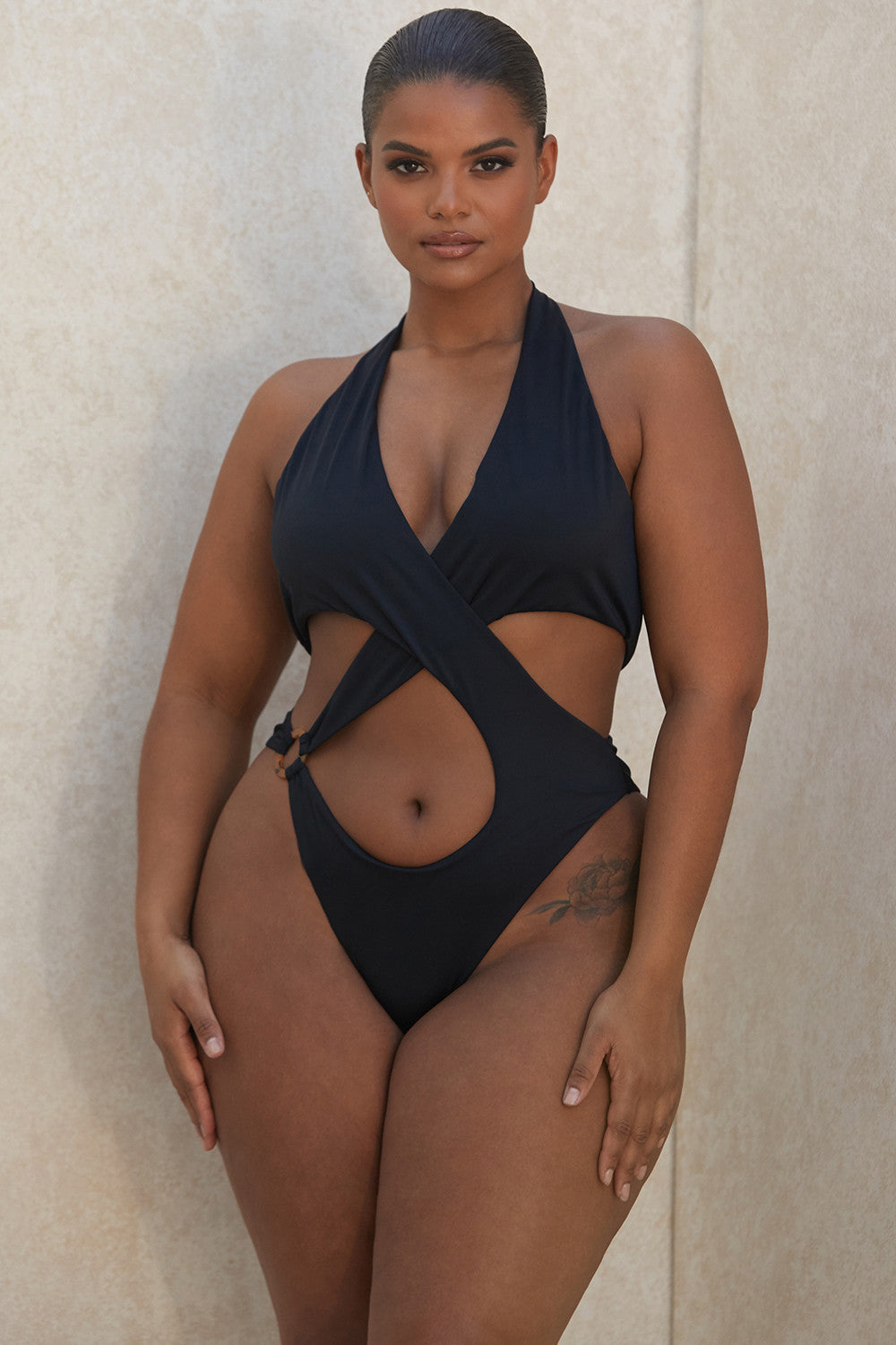 Dames Badpak Diepe V-Hals Halternek Zomers Trendy