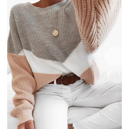 Dames Trui Kleurvlakken Stijlvol Trendy Design