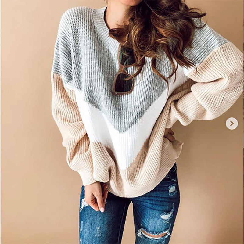 Dames Trui Kleurvlakken Stijlvol Trendy Design