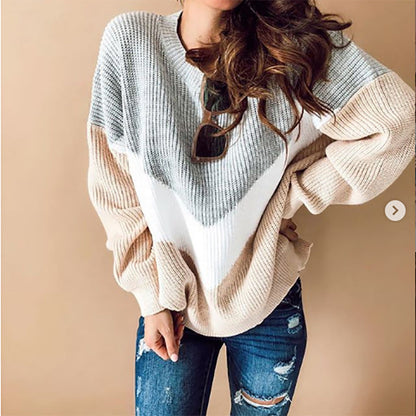 Dames Trui Kleurvlakken Stijlvol Trendy Design