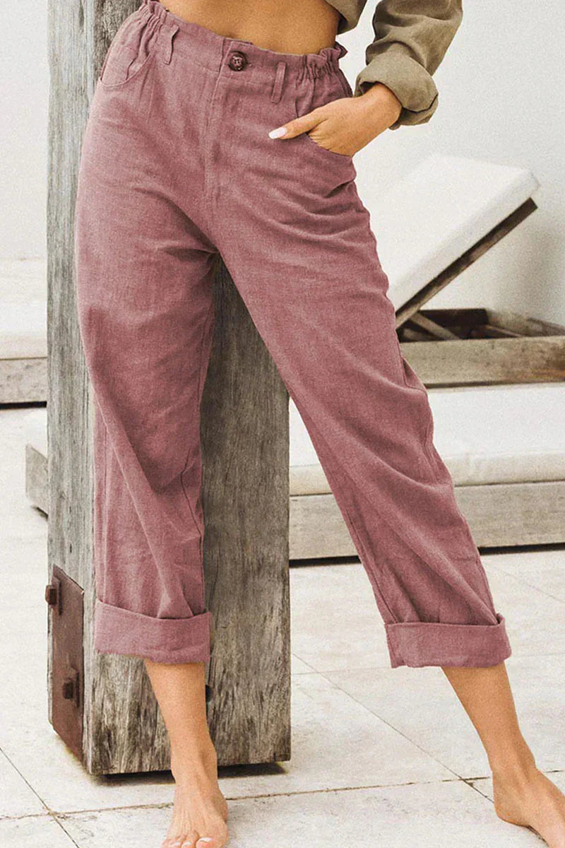 Linnen Broek Vrouw Zomerse Stijl