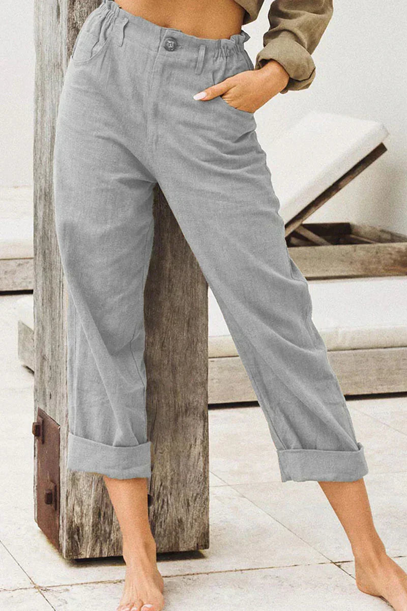Linnen Broek Vrouw Zomerse Stijl