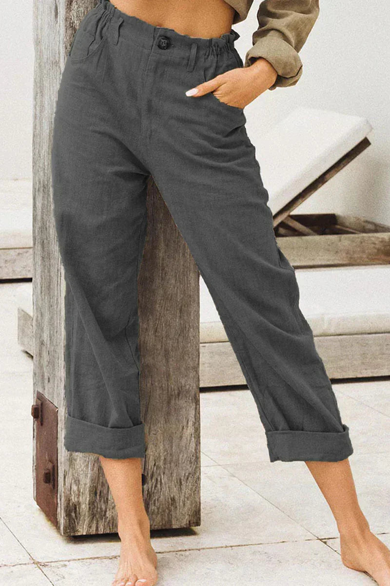 Linnen Broek Vrouw Zomerse Stijl