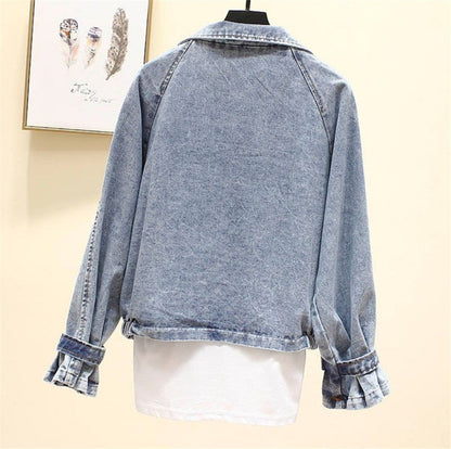Dames Oversized Jeans Jas Vintage Look Modern Design