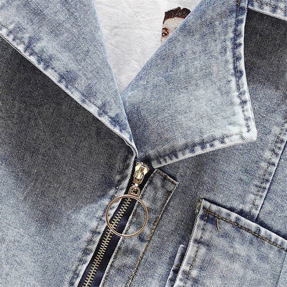 Dames Oversized Jeans Jas Vintage Look Modern Design