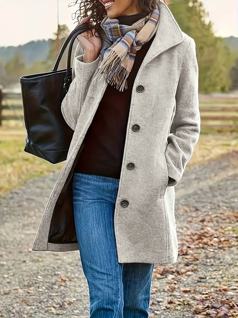 Dames Jas met Knopen Stijlvol en Elegante Look