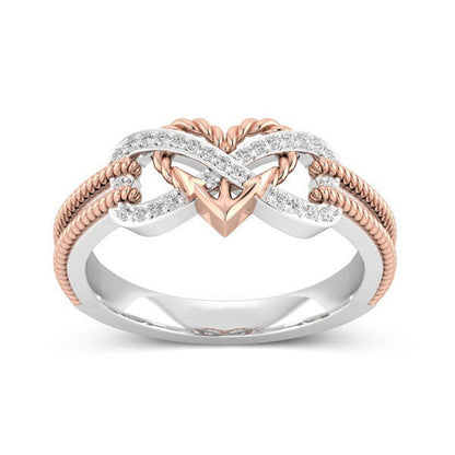 Dames Edelstaal Oneindigheidsring met Hart Zilverkleur