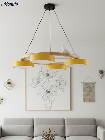 Decoratieve Vogelkroonluchter met Gekleurde Cirkels voor Eetkamer en Woonkamer